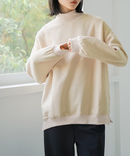 nuanti(ニュアンティ)の「裏起毛スウェットモックネックトップス(ニット/セーター・レディース・ブラック/アイボリー/チャコールグレー/グレー/ブラウン・M/L)」の10枚目の写真