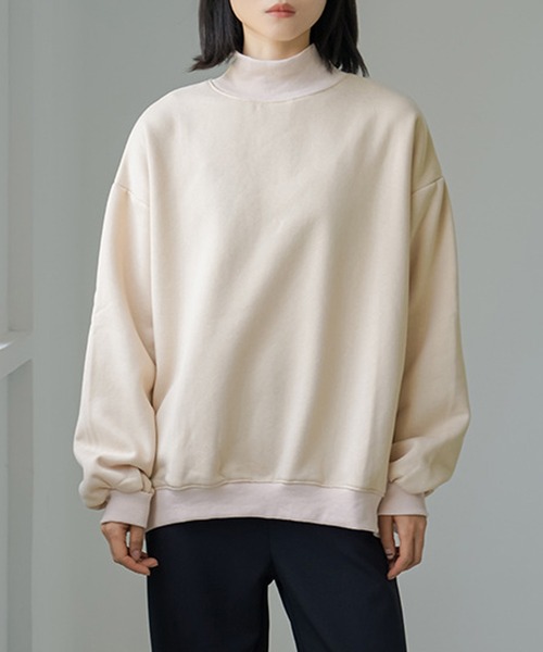 nuanti(ニュアンティ)の「裏起毛スウェットモックネックトップス(ニット/セーター・レディース・ブラック/アイボリー/チャコールグレー/グレー/ブラウン・M/L)」の11枚目の写真