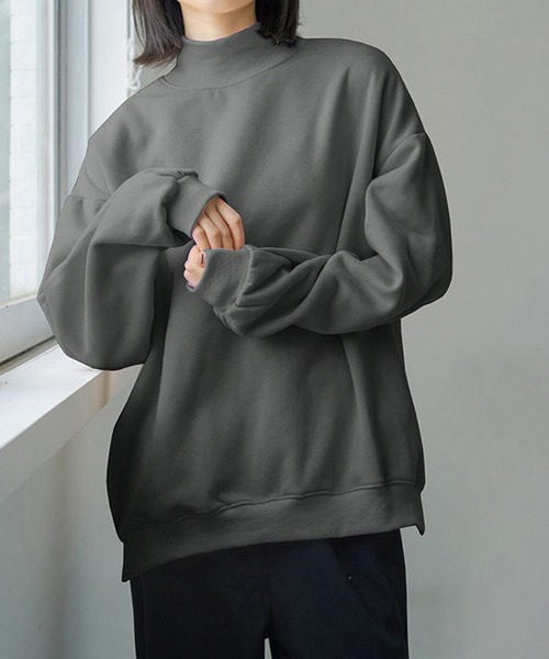 nuanti(ニュアンティ)の「裏起毛スウェットモックネックトップス(ニット/セーター・レディース・ブラック/アイボリー/チャコールグレー/グレー/ブラウン・M/L)」の17枚目の写真