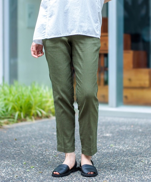 D.M.G.（ドミンゴ）の「[D.M.G. / ディーエムジー]  リネンレーヨン ストレッチトラウザー（その他パンツ・レディース・ブラック/グレー/ベージュ/オリーブ・S/M/L/SS）」の4枚目の写真