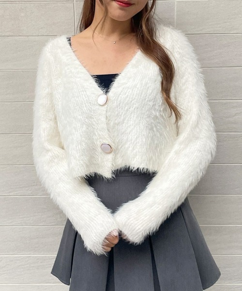 SEU（エスイーユー）の「ハイウエストショート丈シャギーニット