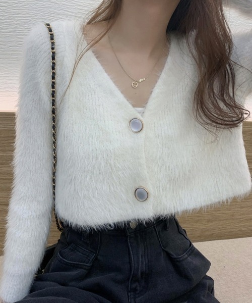 SEU（エスイーユー）の「ハイウエストショート丈シャギーニット