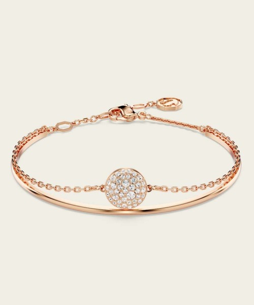 SWAROVSKI Prosperity バングル ローズゴールド コウモリ Una バングル, クローバー, ホワイト, ローズゴールドトーン