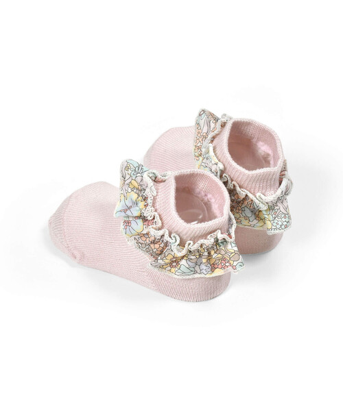 Tartine et Chocolat（タルティーヌエショコラ）の「【日本製】【お揃い】リバティ(Margaret Annie)タナローンソックスベビー(8~13cm)（ソックス/靴下・キッズ・イエロー系その他/ピンク系その他・13.0cm/10cm）」の3枚目の写真