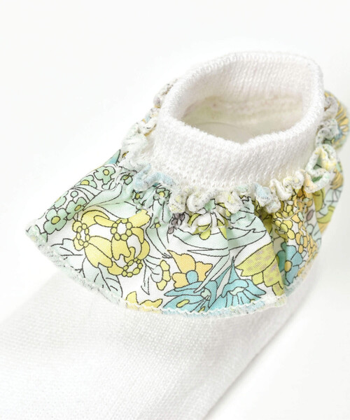 Tartine et Chocolat（タルティーヌエショコラ）の「【日本製】【お揃い】リバティ(Margaret Annie)タナローンソックスベビー(8~13cm)（ソックス/靴下・キッズ・イエロー系その他/ピンク系その他・13.0cm/10cm）」の7枚目の写真