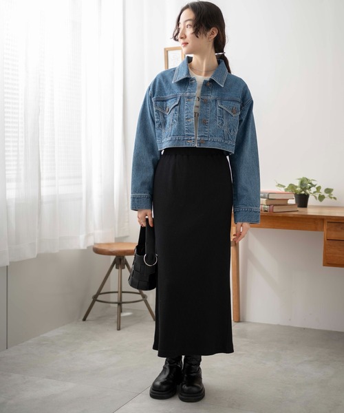 WEGO（ウィゴー）の「WEGO/ショートデニムジャケット（デニムジャケット・レディース・オフホワイト/ブラック系その他/インディゴブルー・FREE）」の16枚目の写真