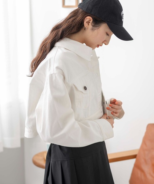 WEGO（ウィゴー）の「WEGO/ショートデニムジャケット（デニムジャケット・レディース・オフホワイト/ブラック系その他/インディゴブルー・FREE）」の13枚目の写真