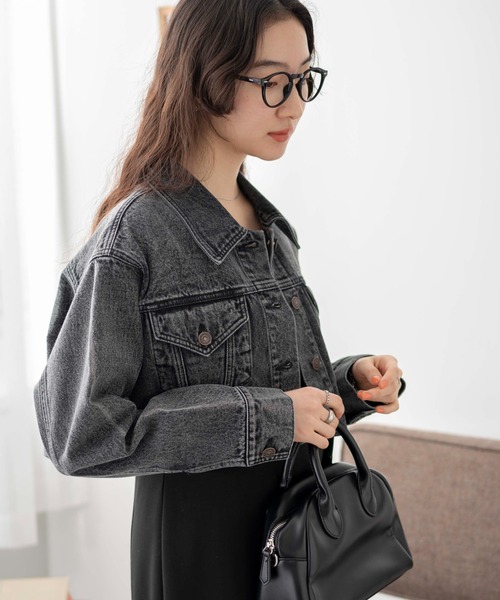 WEGO（ウィゴー）の「WEGO/ショートデニムジャケット（デニムジャケット・レディース・オフホワイト/ブラック系その他/インディゴブルー・FREE）」の6枚目の写真