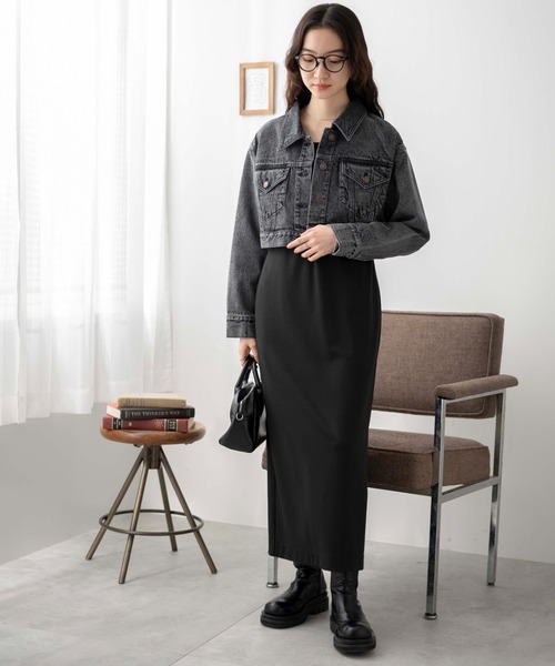 WEGO（ウィゴー）の「WEGO/ショートデニムジャケット（デニムジャケット・レディース・オフホワイト/ブラック系その他/インディゴブルー・FREE）」の7枚目の写真