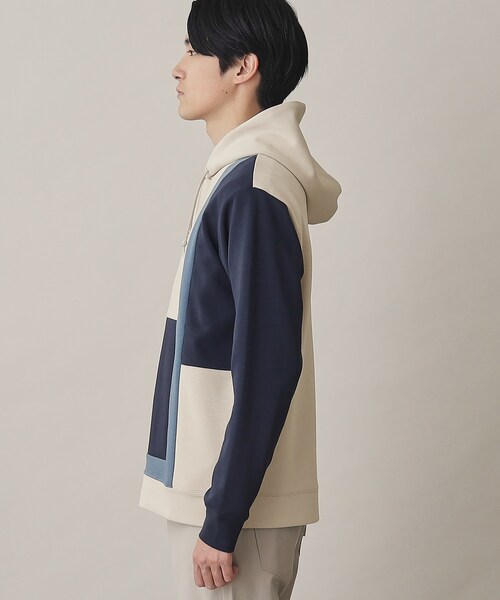 THE SHOP TK （ザ ショップ ティーケー ）の「◆【ハリコシのあるキレイめ素材/ストレッチ】新・ダンボールブロッキングパーカー（パーカー・メンズ・ネイビー系4/ベージュ系4/ホワイト系7・04/02/03）」の14枚目の写真