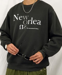 【GROOVY STORE】プリントスウェットクルー裏起毛