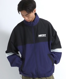 Salong hameu（サロン ハミュー）の「ユニセックスで着れるオーバーサイズ 切替配色ライン シャカシャカナイロンジャケット メンズ レディース/ライトアウター/ジャンパー（ナイロンジャケット）」