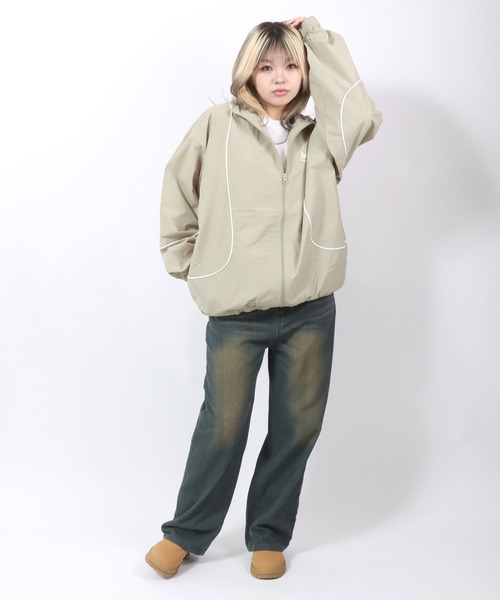 llululemon x チームカナダ☆フード付 ナイロンジャケット セール】切替ライン シャカシャカナイロンブルゾン メンズ