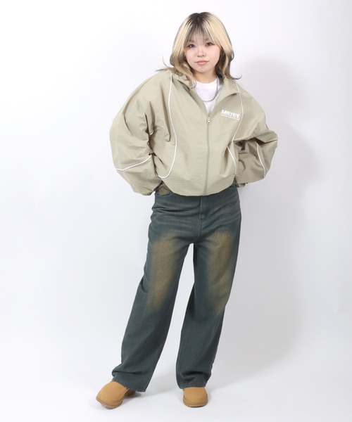 セール】ユニセックスで着れるオーバーサイズ 切替配色ライン