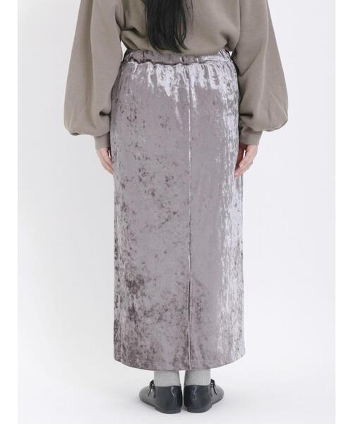 Samansa Mos2（サマンサ モスモス）の「ベロアナロースカート（スカート・レディース・チャコールグレー/モカ/ベージュ・F）」の13枚目の写真