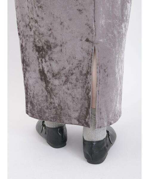 Samansa Mos2（サマンサ モスモス）の「ベロアナロースカート（スカート・レディース・チャコールグレー/モカ/ベージュ・F）」の16枚目の写真