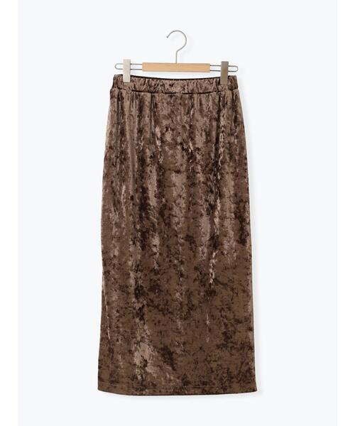 Samansa Mos2（サマンサ モスモス）の「ベロアナロースカート（スカート・レディース・チャコールグレー/モカ/ベージュ・F）」の19枚目の写真