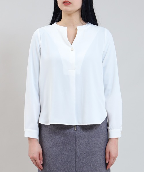 TRUDEA(トルディア)の「とろみスキッパー装飾ボタンブラウス(シャツ/ブラウス・レディース・ホワイト/ブルーグリーン/チャコールグレー・MEDIUM/LARGE)」の19枚目の写真