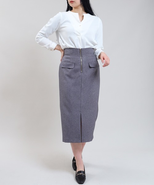 TRUDEA(トルディア)の「とろみスキッパー装飾ボタンブラウス(シャツ/ブラウス・レディース・ホワイト/ブルーグリーン/チャコールグレー・MEDIUM/LARGE)」の11枚目の写真