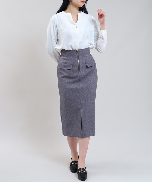 TRUDEA(トルディア)の「とろみスキッパー装飾ボタンブラウス(シャツ/ブラウス・レディース・ホワイト/ブルーグリーン/チャコールグレー・MEDIUM/LARGE)」の12枚目の写真