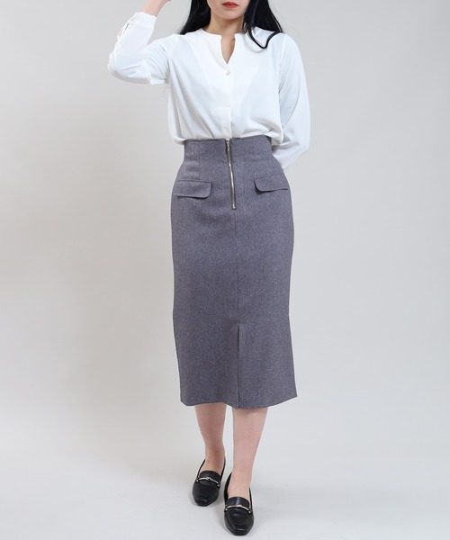 TRUDEA(トルディア)の「とろみスキッパー装飾ボタンブラウス(シャツ/ブラウス・レディース・ホワイト/ブルーグリーン/チャコールグレー・MEDIUM/LARGE)」の13枚目の写真