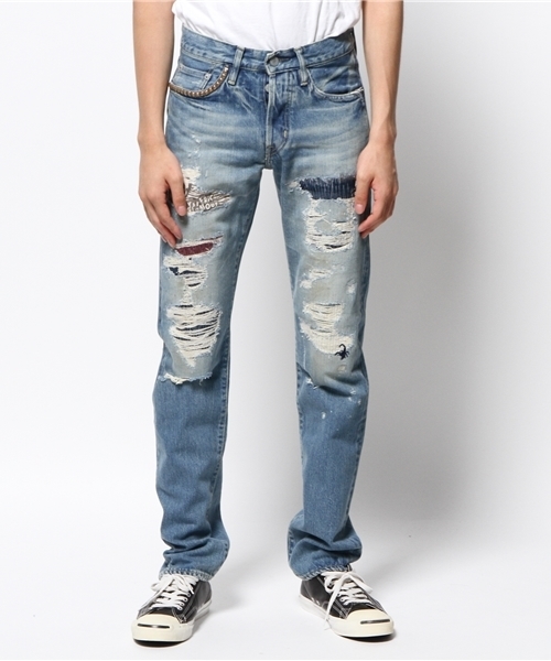 HYSTERIC GLAMOUR(ヒステリックグラマー)の「WPR加工デニム ストレートPT(デニムパンツ・メンズ・インディゴブルー・30inch/28inch/34inch/29inch/32inch/31inch)」の12枚目の写真