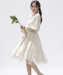 dream in the cradle（ドリームインザクレイドル）の「チュール刺繍 レイヤードワンピース（ワンピース）」