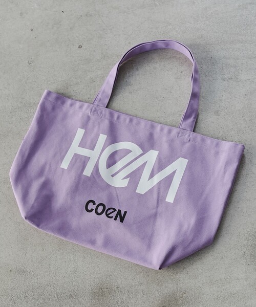 HeM（ヘム）の「HeM（ヘム）別注ロゴトートバッグLサイズ（トートバッグ・メンズ・ブラック/ダークグリーン/ネイビー/ピンク/ライラック/オフホワイト・FREE）」の5枚目の写真