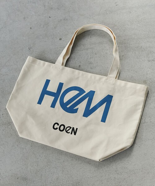 HeM（ヘム）の「HeM（ヘム）別注ロゴトートバッグLサイズ（トートバッグ・メンズ・ブラック/ダークグリーン/ネイビー/ピンク/ライラック/オフホワイト・FREE）」の2枚目の写真