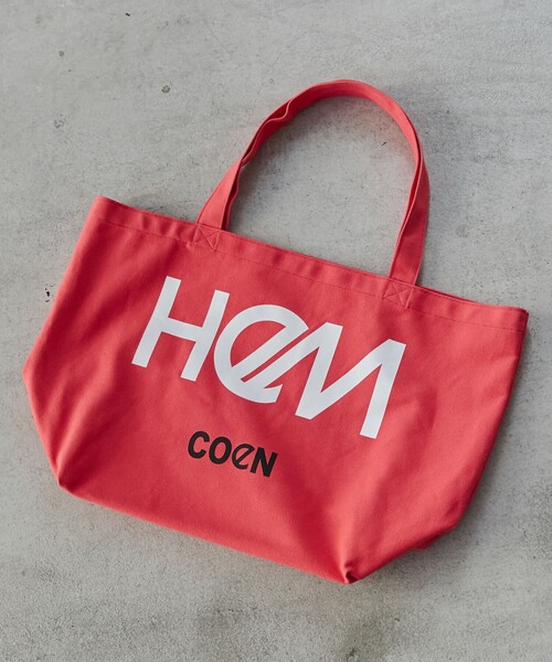 HeM（ヘム）の「HeM（ヘム）別注ロゴトートバッグLサイズ（トートバッグ・メンズ・ブラック/ダークグリーン/ネイビー/ピンク/ライラック/オフホワイト・FREE）」の6枚目の写真