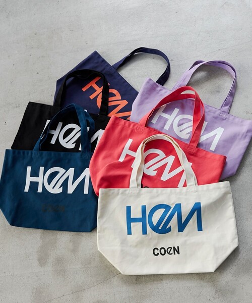 HeM（ヘム）の「HeM（ヘム）別注ロゴトートバッグLサイズ（トートバッグ・メンズ・ブラック/ダークグリーン/ネイビー/ピンク/ライラック/オフホワイト・FREE）」の7枚目の写真