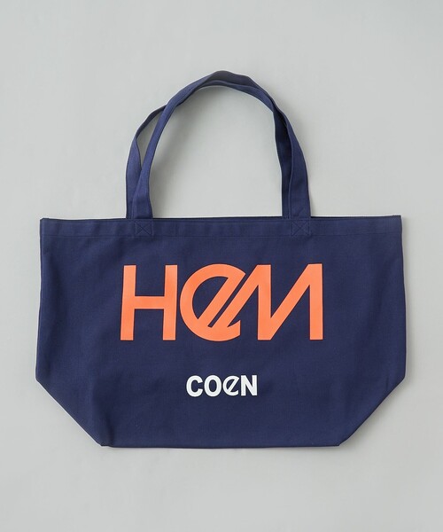 HeM（ヘム）の「HeM（ヘム）別注ロゴトートバッグLサイズ（トートバッグ・メンズ・ブラック/ダークグリーン/ネイビー/ピンク/ライラック/オフホワイト・FREE）」の12枚目の写真