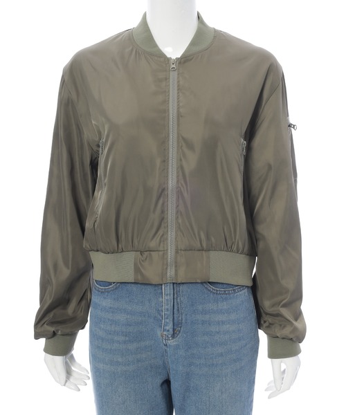 Edit Sheen（エディットシーン）の「シャーリングスリーブMA-1ブルゾン（ブルゾン・レディース・アイボリー/カーキ・M）」の10枚目の写真