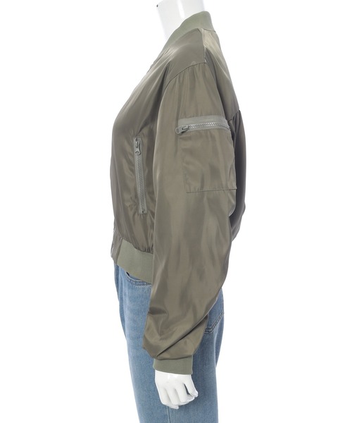 Edit Sheen（エディットシーン）の「シャーリングスリーブMA-1ブルゾン（ブルゾン・レディース・アイボリー/カーキ・M）」の9枚目の写真