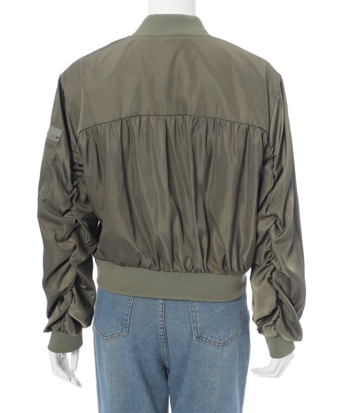 Edit Sheen（エディットシーン）の「シャーリングスリーブMA-1ブルゾン（ブルゾン・レディース・アイボリー/カーキ・M）」の8枚目の写真