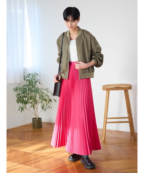 Edit Sheen（エディットシーン）の「シャーリングスリーブMA-1ブルゾン（ブルゾン・レディース・アイボリー/カーキ・M）」の18枚目の写真