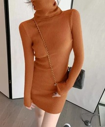 タートルネック」に該当するワンピース/ドレス（オレンジ/橙色系