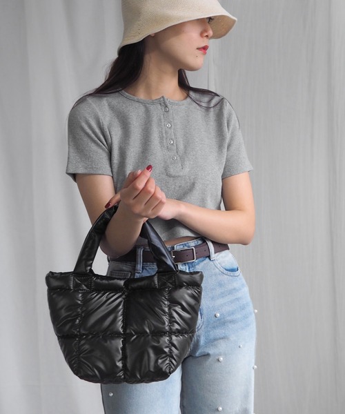 minia（ミニア）の「パフトート（ハンドバッグ・レディース・ブラウン/ブラック/アイボリー/シルバー・FREE）」の11枚目の写真