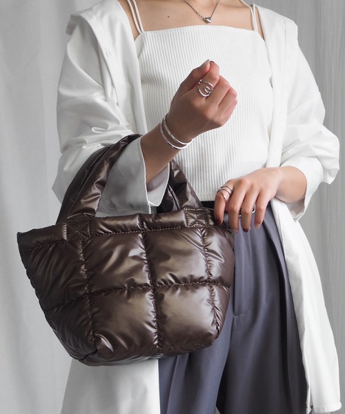 minia（ミニア）の「パフトート（ハンドバッグ・レディース・ブラウン/ブラック/アイボリー/シルバー・FREE）」の21枚目の写真