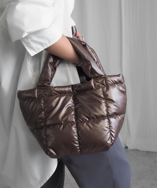 minia（ミニア）の「パフトート（ハンドバッグ・レディース・ブラウン/ブラック/アイボリー/シルバー・FREE）」の22枚目の写真