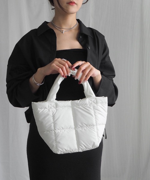 minia（ミニア）の「パフトート（ハンドバッグ・レディース・ブラウン/ブラック/アイボリー/シルバー・FREE）」の14枚目の写真