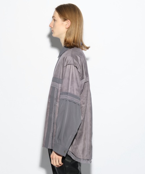 HARE（ハレ）の「イソザイレーステープシャツ(HARE)（シャツ/ブラウス・メンズ・グレー/ブラック・FREE）」の8枚目の写真