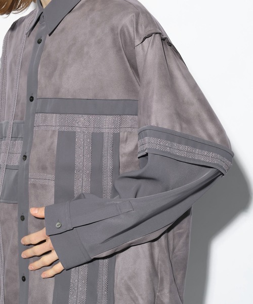 HARE（ハレ）の「イソザイレーステープシャツ(HARE)（シャツ/ブラウス・メンズ・グレー/ブラック・FREE）」の13枚目の写真