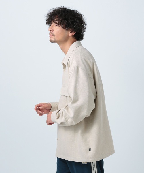 BAYFLOW(ベイフロー)の「バスケットウィーブシャツ(シャツ/ブラウス・メンズ・ブラック/ベージュ/ブルー・MEDIUM/LARGE)」の3枚目の写真