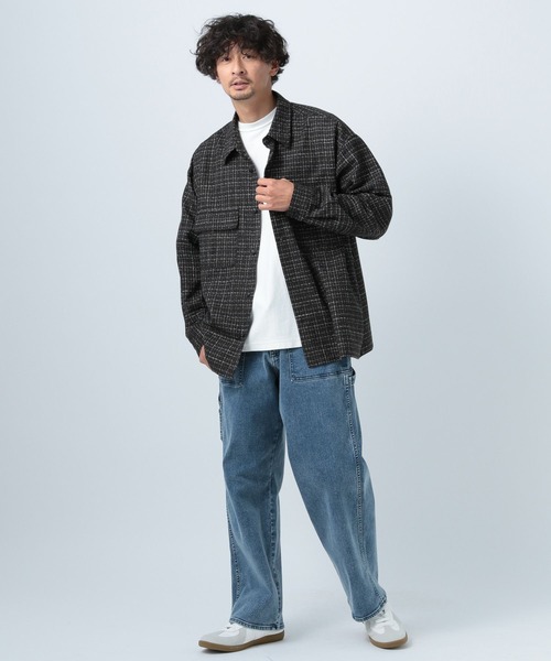 BAYFLOW(ベイフロー)の「バスケットウィーブシャツ(シャツ/ブラウス・メンズ・ブラック/ベージュ/ブルー・MEDIUM/LARGE)」の4枚目の写真