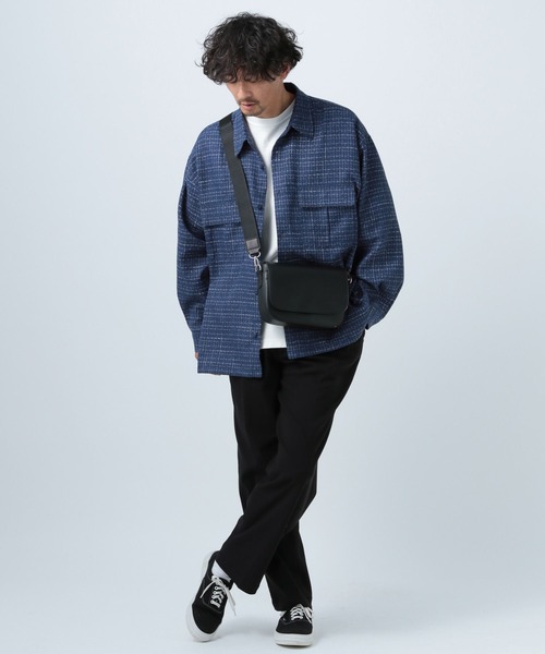 BAYFLOW(ベイフロー)の「バスケットウィーブシャツ(シャツ/ブラウス・メンズ・ブラック/ベージュ/ブルー・MEDIUM/LARGE)」の6枚目の写真