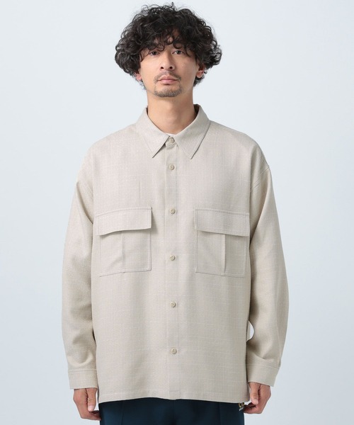 BAYFLOW(ベイフロー)の「バスケットウィーブシャツ(シャツ/ブラウス・メンズ・ブラック/ベージュ/ブルー・MEDIUM/LARGE)」の8枚目の写真