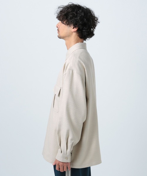 BAYFLOW(ベイフロー)の「バスケットウィーブシャツ(シャツ/ブラウス・メンズ・ブラック/ベージュ/ブルー・MEDIUM/LARGE)」の9枚目の写真
