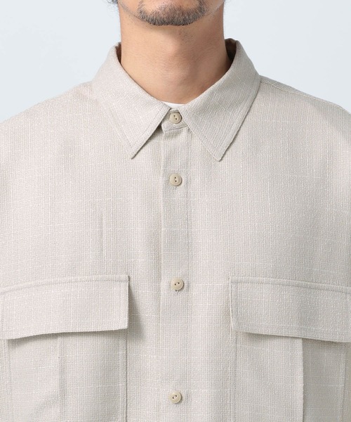 BAYFLOW(ベイフロー)の「バスケットウィーブシャツ(シャツ/ブラウス・メンズ・ブラック/ベージュ/ブルー・MEDIUM/LARGE)」の11枚目の写真