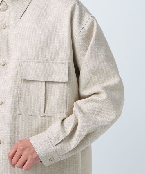 BAYFLOW(ベイフロー)の「バスケットウィーブシャツ(シャツ/ブラウス・メンズ・ブラック/ベージュ/ブルー・MEDIUM/LARGE)」の12枚目の写真